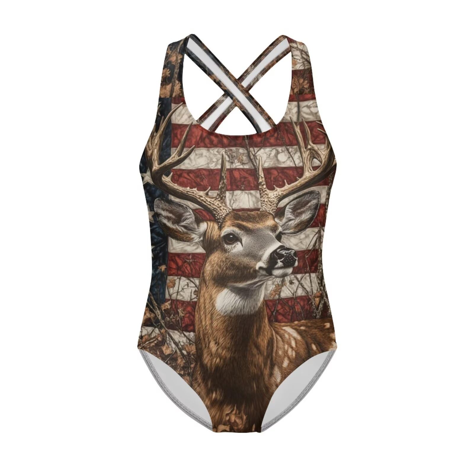 Xpyiqun Swimsuit for Girls One Piece Bathing Suits Size 5-14 Sleeveless Swimwear Cross Shoulder Strap Swimming Wear