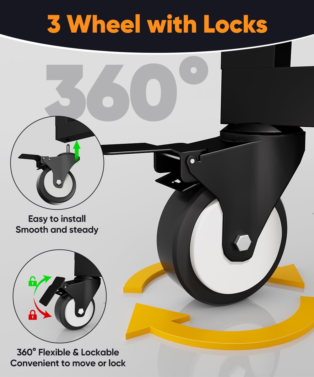 mocomax Estante de secado de arte con tablero superior, soporte móvil de secado de pintura con 25 estantes extraíbles, estante de almacenamiento funcional de lona con ruedas bloqueables para aulas y