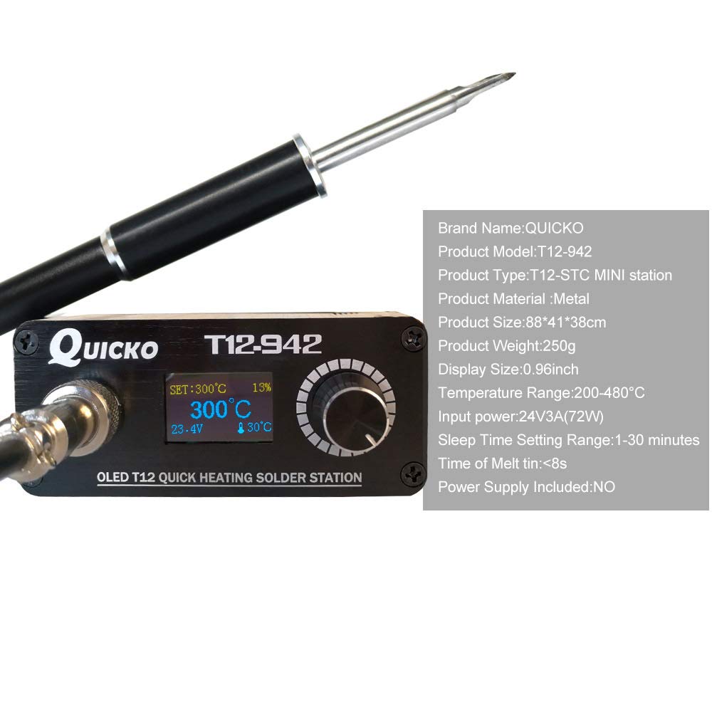 HUIOP T12-942 Spawanie OLED DIY Spawanie elektryczne s Wskazówki dotyczące temperatury z końcówkami K-i uchwytem