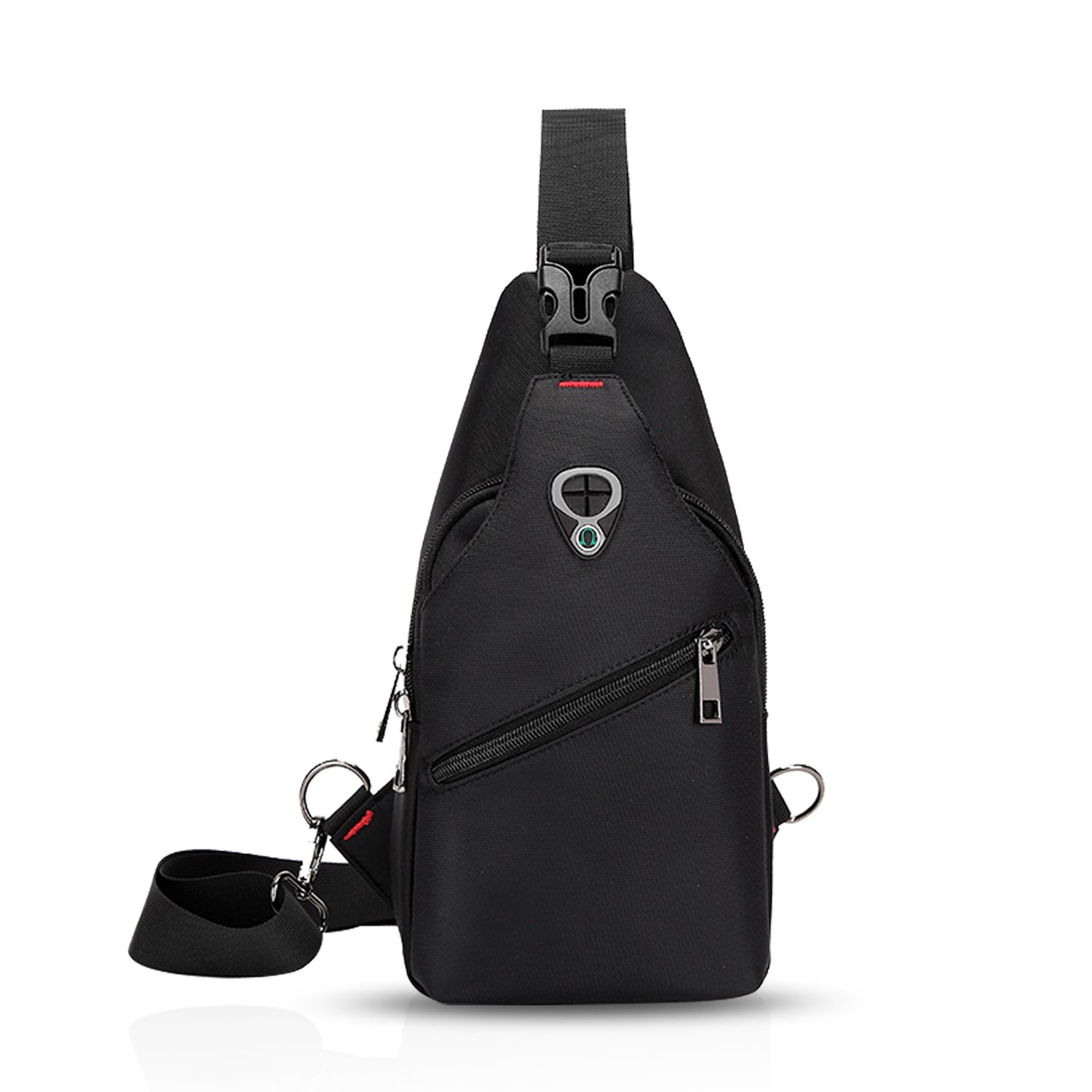 Unisex Men's Chest Bag Sling Shoulder Bag for Sports, Gym, Travel, Camping, Cycling Black Polyester