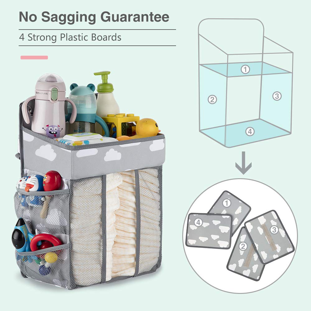 Hanging Diaper Caddy Organizer For Crib Or Changing Table – Nursery Storage For Baby Essentials - View #13