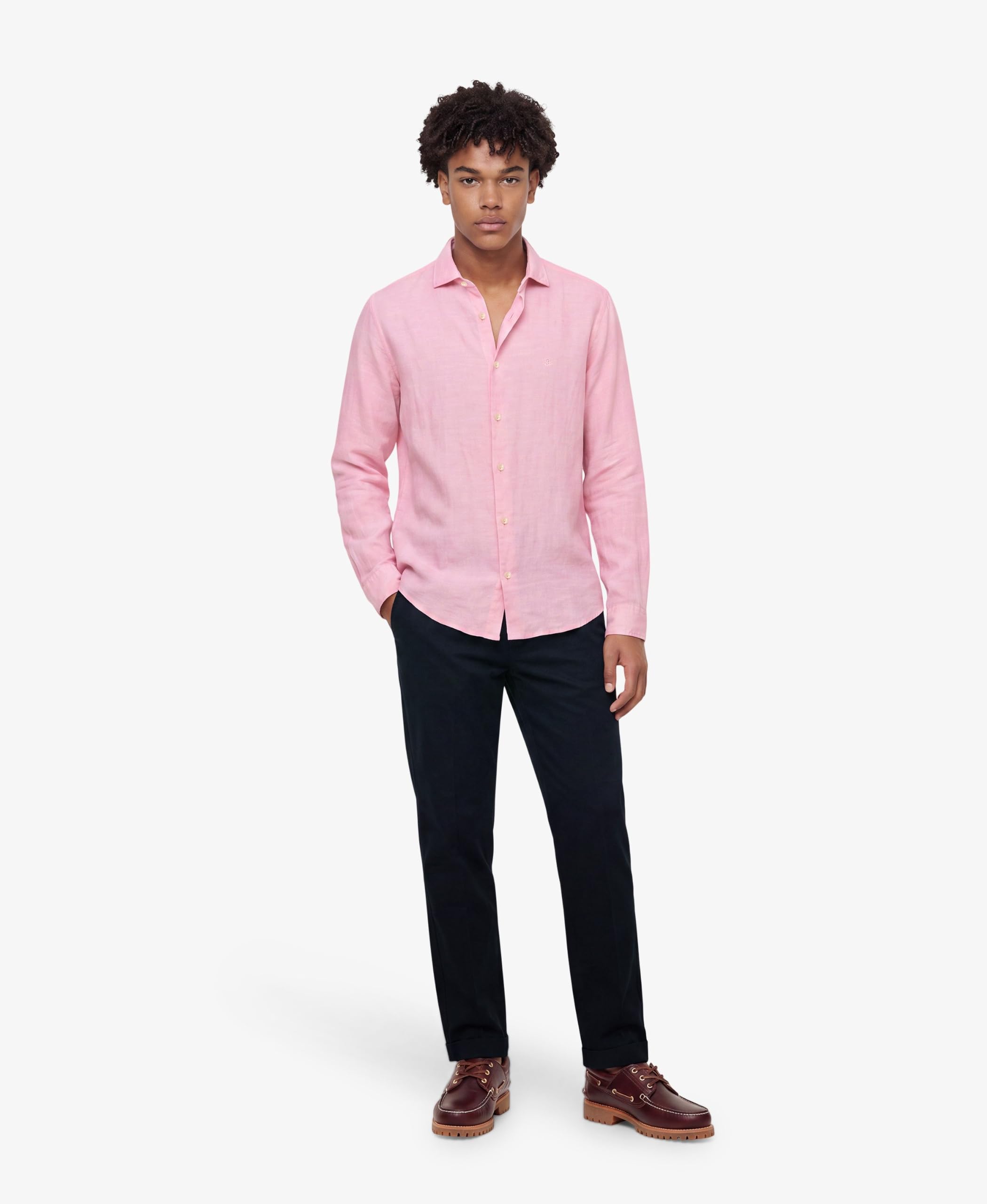 Superdry Herren Riviera Leinenhemd mit Langen Ärmeln