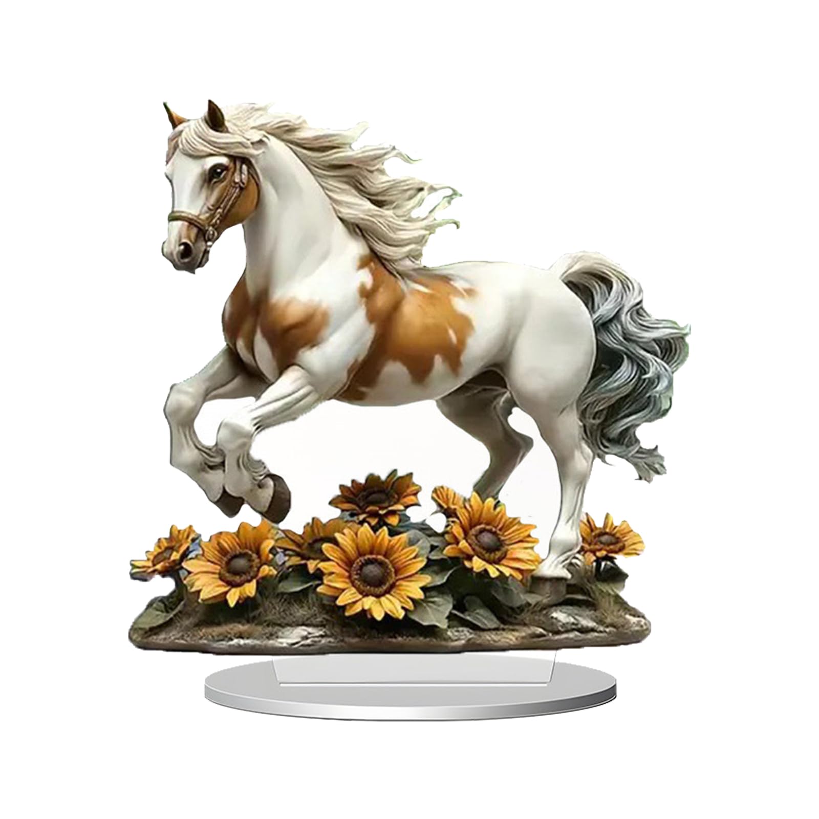 KAQNTUD Lucky Wealth Horse Statues Acrylic Animal Sculptures Feng Shui Ornament Collectible Figures for Home Office Decorations Animal Statues Sculpture