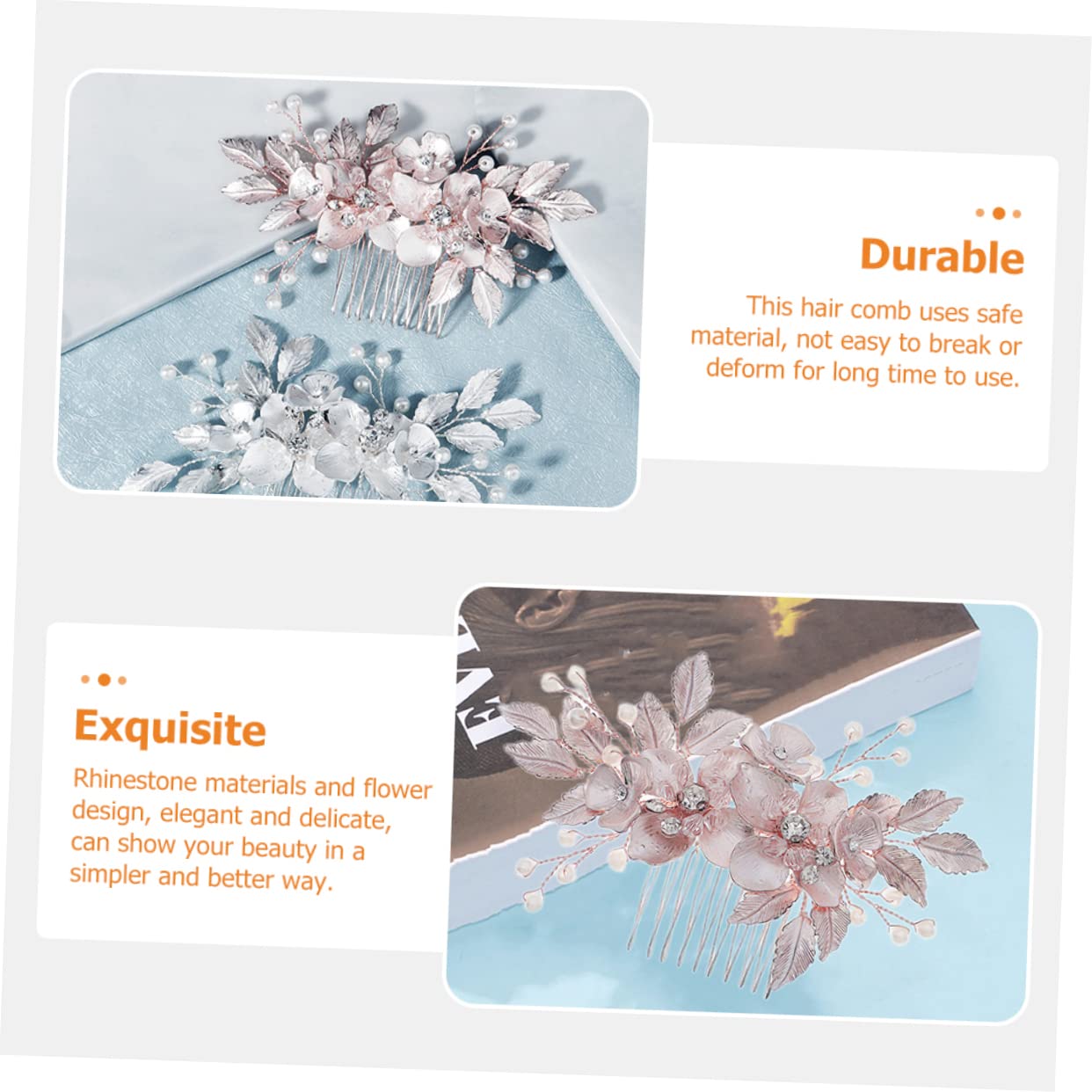 Beavorty 4piezas Peine De Boda Flores Para Novia Peina Lateral De Accesorios Nupciales Elegantes Para Ocasiones Especiales