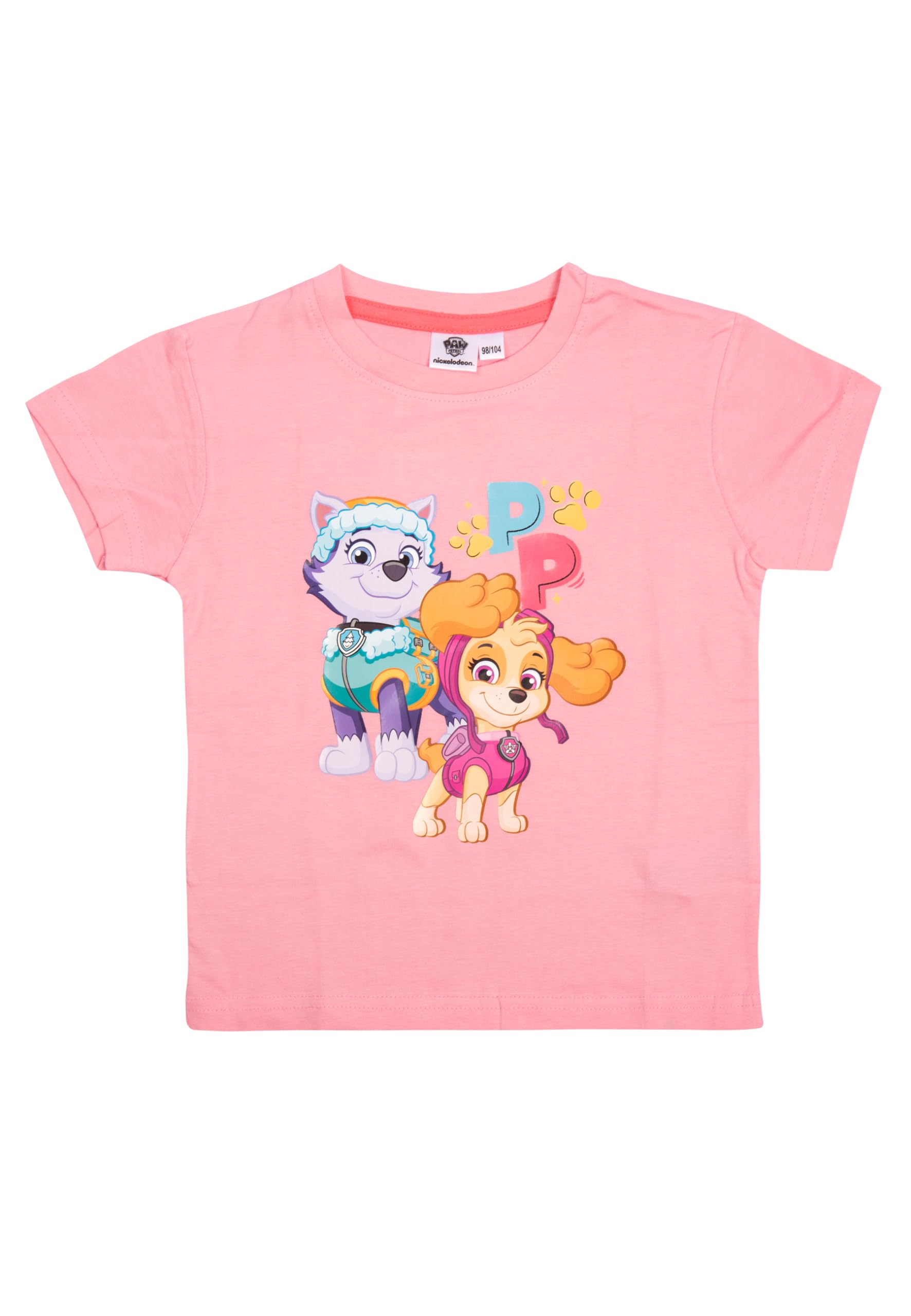 Psi Patrol T-Shirt dla dziewczynek Skye & Everest - Friends dziecięca koszulka z krótkim rękawem różowa