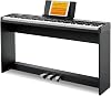 Donner DEP-08 Digital Piano with 88 Velocity Keys and Removable Stand Compact Electric Piano for Beginners with Split Mode LED Digital Display and Triple Pedal