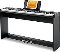 Donner DEP-08 88-Key Velocity-Sensitive Digital Piano with Removable Stand, Triple Pedal, Split Mode - Compact Beginner Keyboard