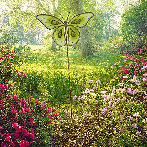 Butterfly Garden Stake Decorative Butterfly Yard Stake, Cute Insect Decor Metal Yard Art Decor Outdoor Garden Decoration For Patio Porch Lawn Pathway Backyard (Green) #TOP3