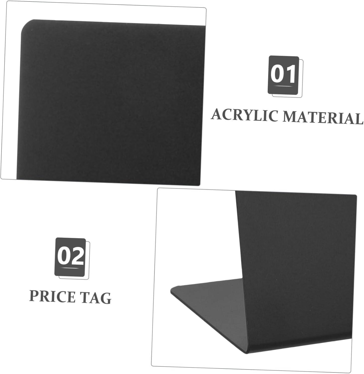 5Pcs Acrylic Tabletop Blank Signs for Weddings Parties Elegant Price Labels with Holder Shaped Design for DIY Event Decorations and Guest Seating