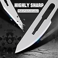 Vista 6 de Swpeet 44 cuchillas de bisturí de 2 estilos #11#23, cuchillas de grado quirúrgico con mango de cuchillo de bisturí #3#4, cuchillos de laboratorio