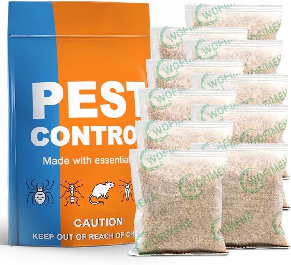 Pest Repellent, Pest Control Pouches, Natural Peppermint Pest Repellent, Rodnet Repellent for Car, Get Rid of Spiders, Mosquitoes, Guards and Ants, Safe for Kids and Pets - 10P