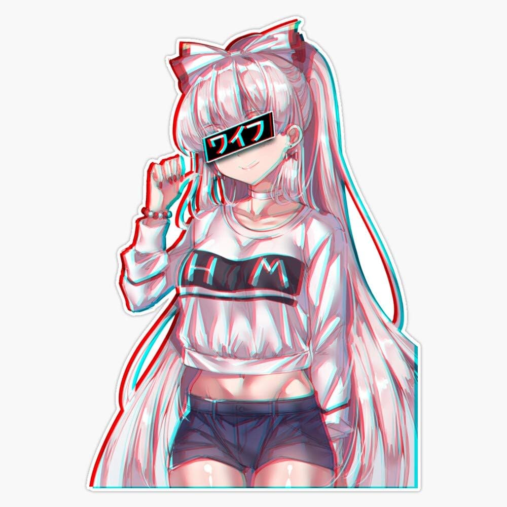 Leyland Designs Cute Immortal Waifu, Fujiwara No Mokou Sticker Outdoor Rated Vinyl Sticker Decal for Windows, Bumpers, Laptops or Crafts 5"