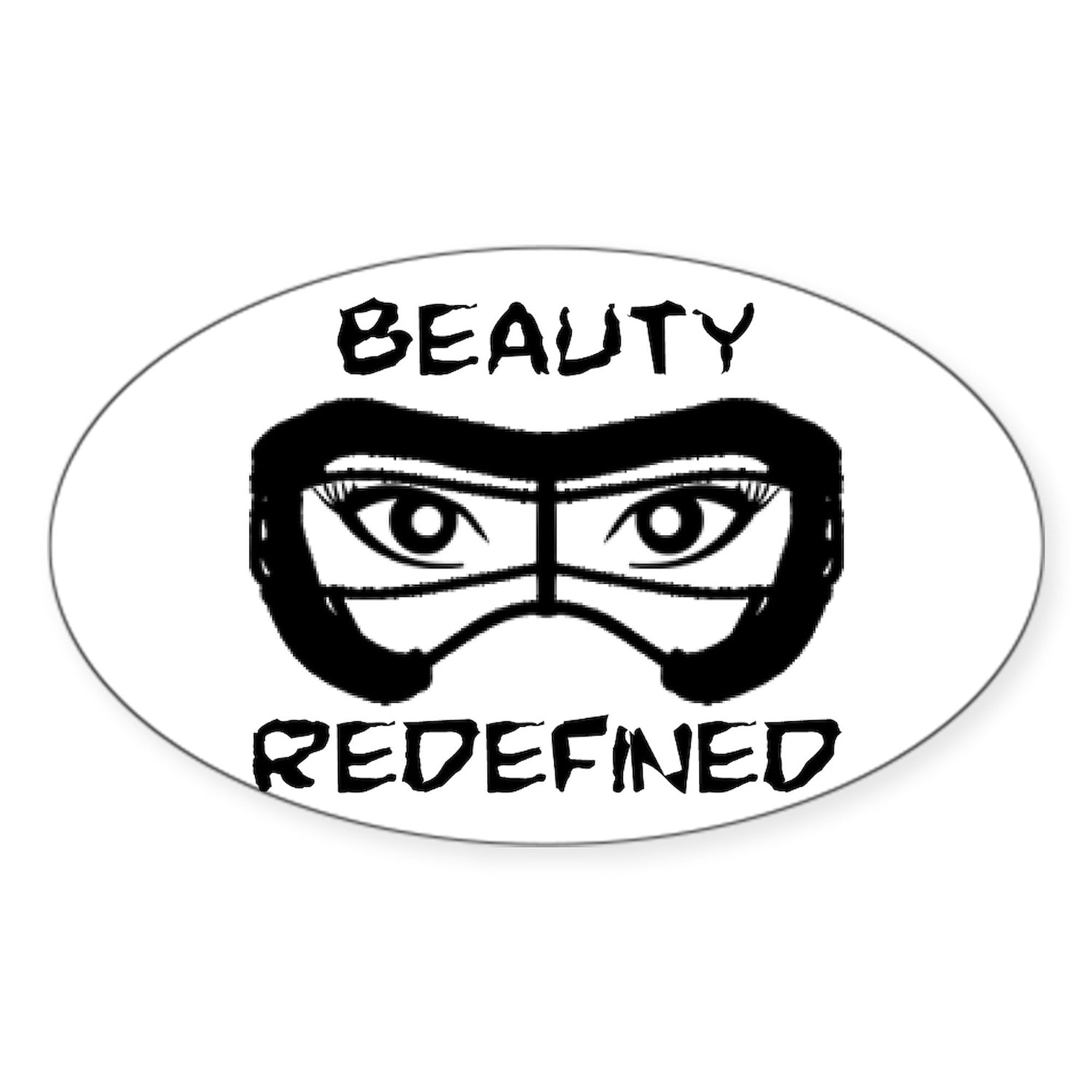CafePress Lacrosse Beauty Redefined Sticker Oval Car Bumper Sticker