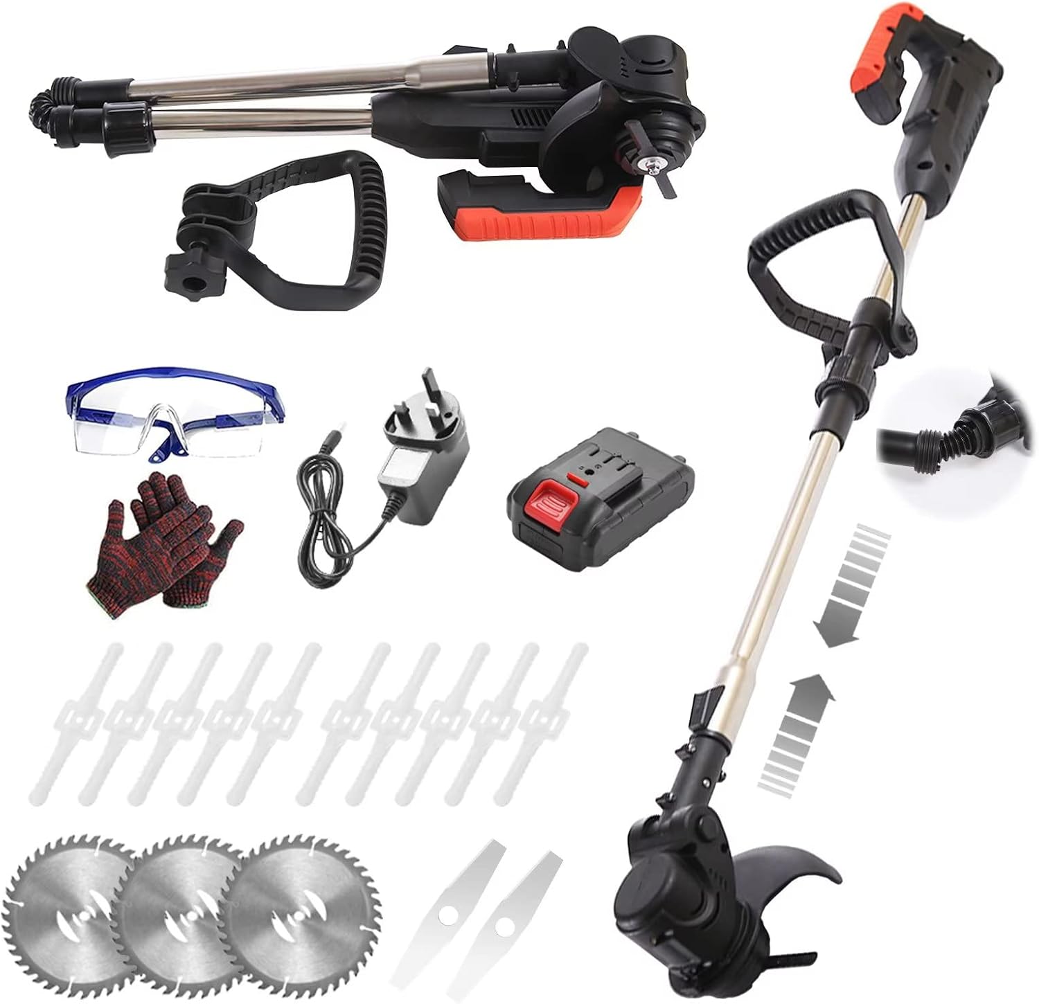 Metal Blade Strimmer 36TV Battery Powered Cordless Grass Strimmer