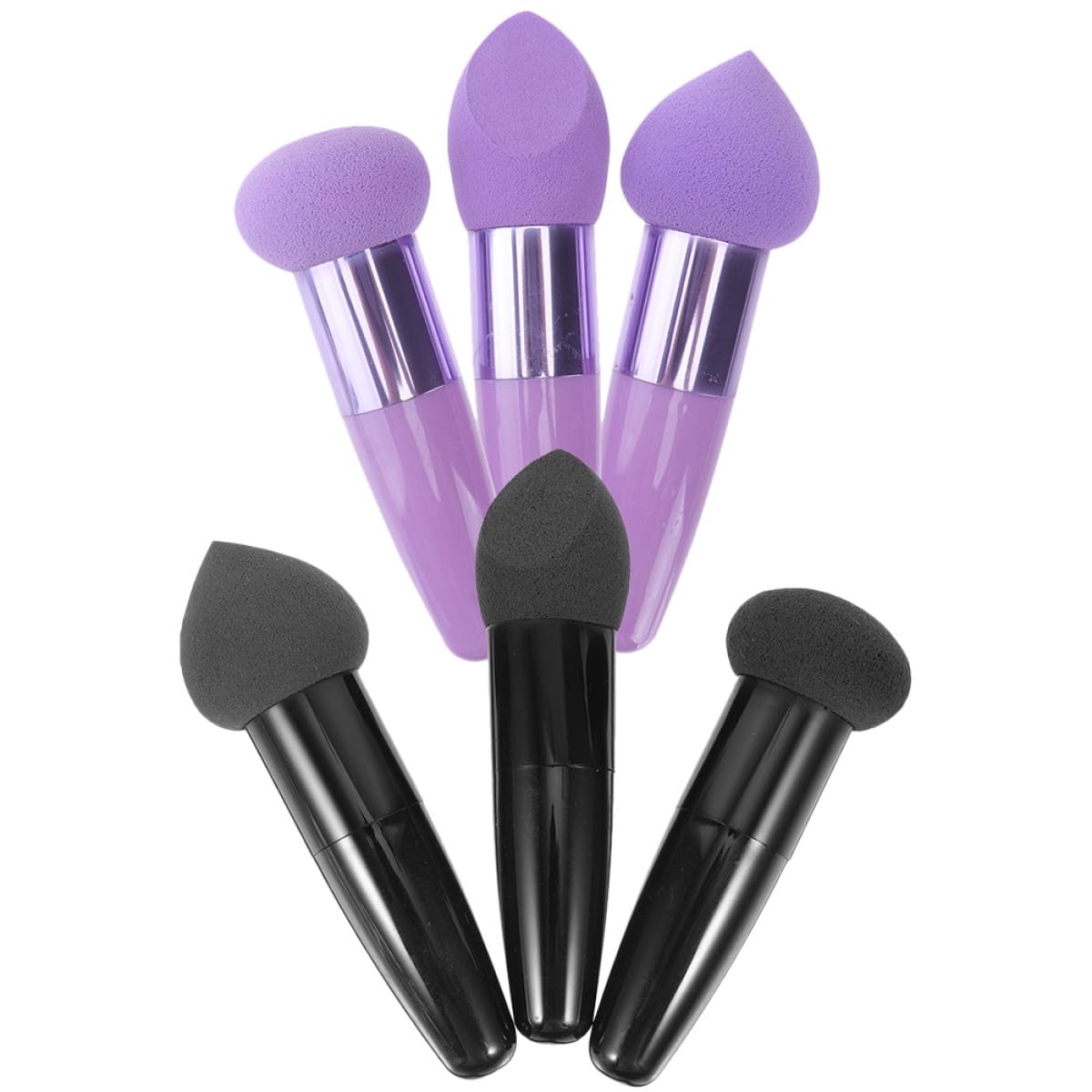 KICHOUSE Juego de 6 Esponjas de Maquillaje en Forma de Bolígrafo, Látex Cómodo Mango, Portátil y Delicado para Maquillaje Profesional de Mujer