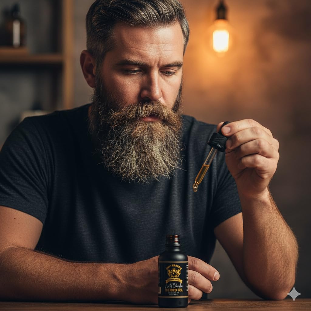 Grey Beard's Grooming Lounge - Unscented Beard Oil for Men 1 fl oz - Natural Leave In Conditioner with Jojoba, Argan and Grapeseed Oils