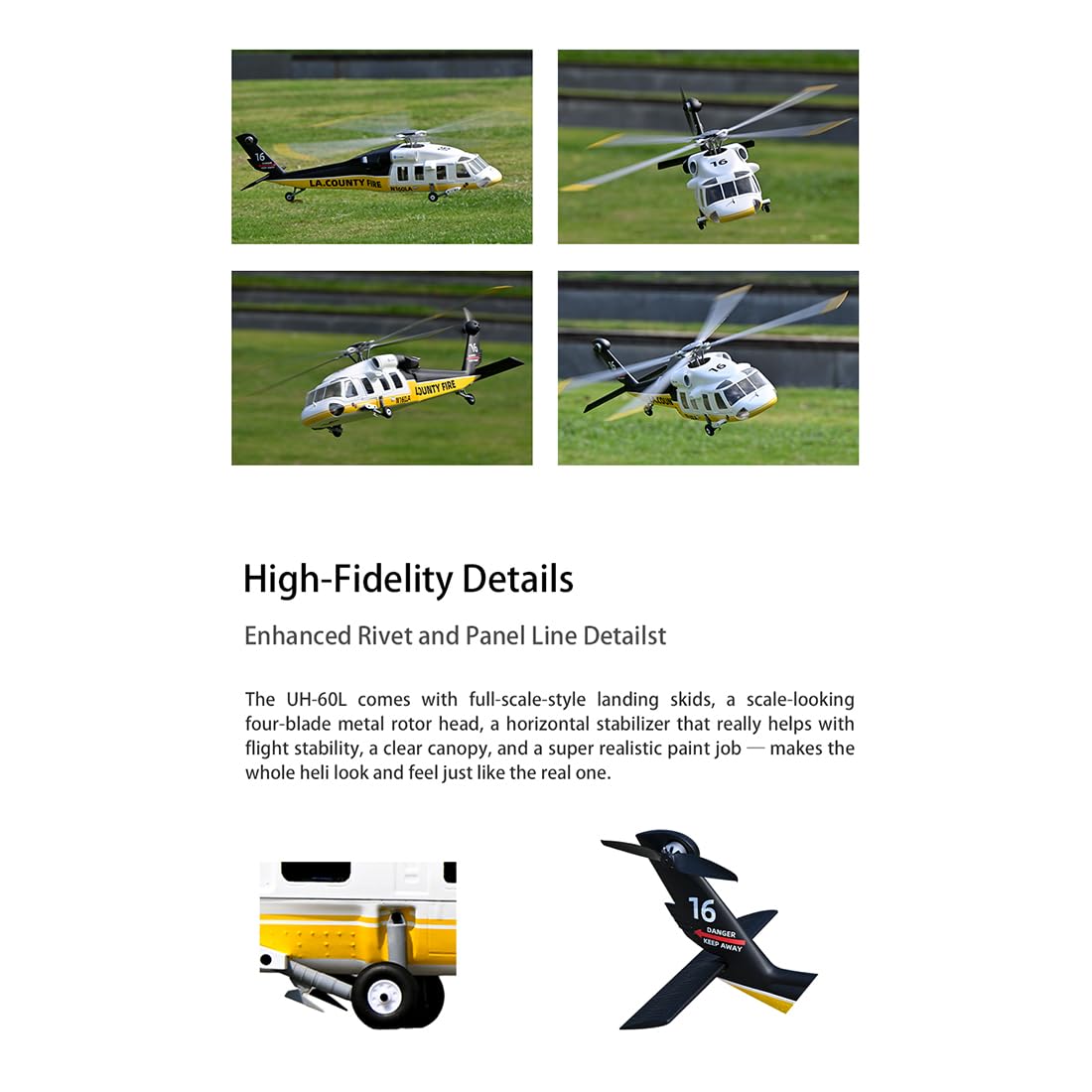 FLYWING UH-60L 470 Classe RC Elicottero RC 2.4GHz 6CH ACE Controllo Volo GPS/GNSS, 4S 5000mAh, RTF, M1/M2, Incastrabile, 16+