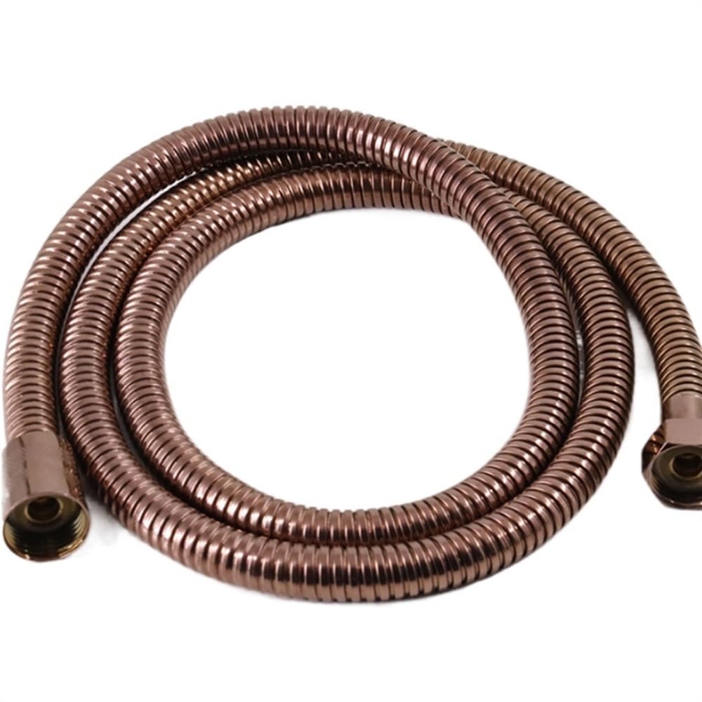 Lkfjnhepf Rose Gold Shower Hose 1.5M Shower Hose Pipe Stainless Steel Black Copper Bronze Braided Flexible Bathroom Faucet Tubes(Rose Gold)