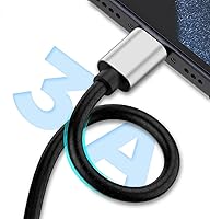 Vista 2 de CyvenSmart - Cargador compatible con Samsung Galaxy S10, S9, S8 Plus (3 A, carga rápida), 3 unidades de cable TPE USB C de 6 pies / 1.82 m., USB A