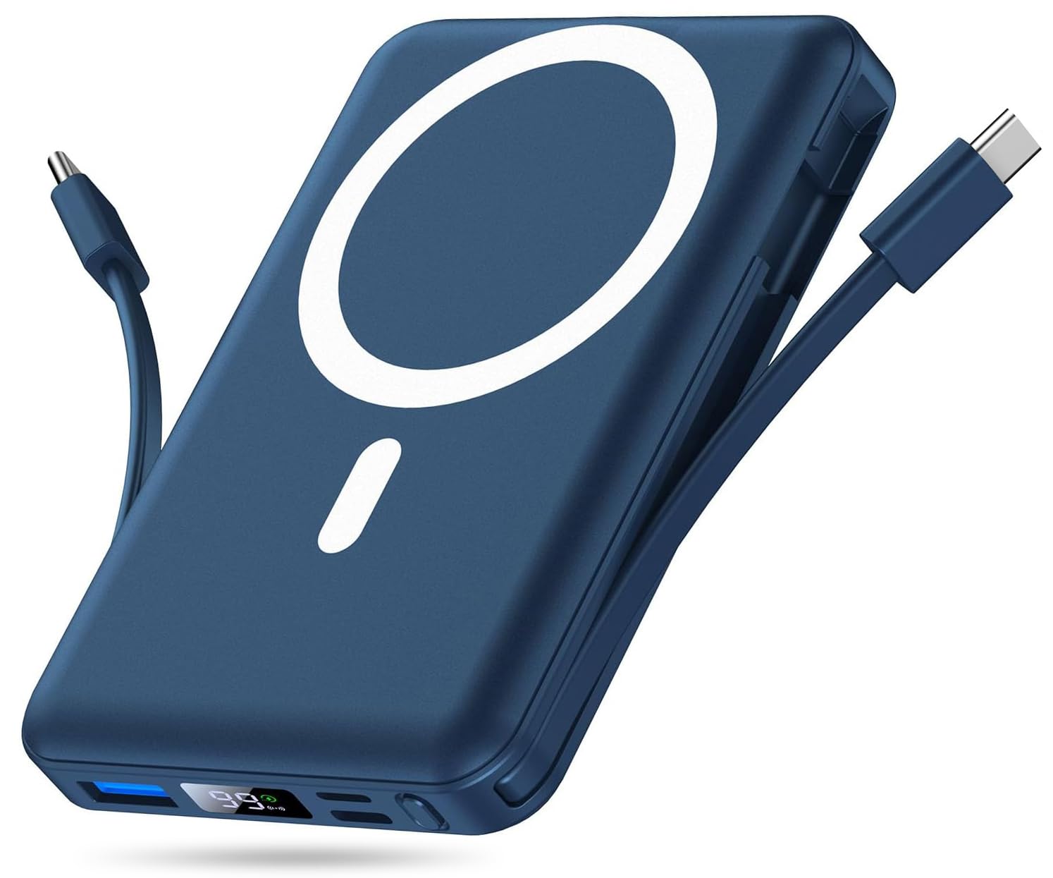 Yiisonger per Magsafe Powerbank 10000mAh, Caricatore Portatile Magnetico Wireless 22,5W, Ricarica Rapida con Display LED e cavo di ricarica USB-C/Lighting per iPhone 16/15/14/13/12 Pro/Pro Max/Plus