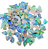 RARE GEMSTONE Ethiopian Opal Rough Gemstones, Rare Multi-Color Fire, Uneven Shape, Genuine, Loose & Rough for Jewelry Making, 10 Pieces (5x6-12x16 MM)