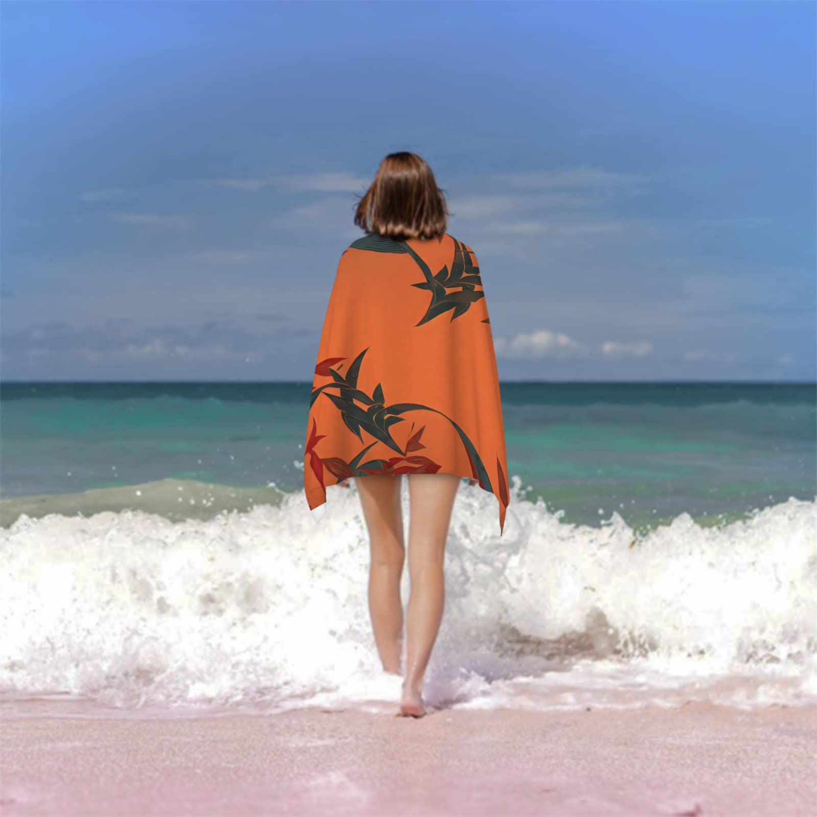 Serviette de Plage 100x200 Bambou, Femme Homme, 3D Chinoiseries Serviette de Bain Grande Microfibre Séchage Rapide Absorbant Drap de Plage pour Bain Voyage Camping
