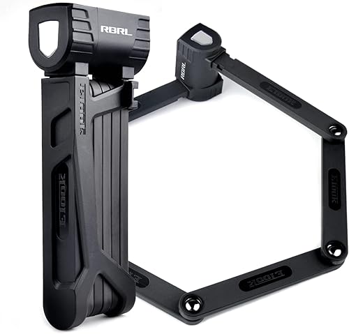 RBRL Cerradura de bicicleta, cerraduras plegables de 2.95 pies, cerradura de cadena antirrobo resistente con llaves y estuche para bicicletas,