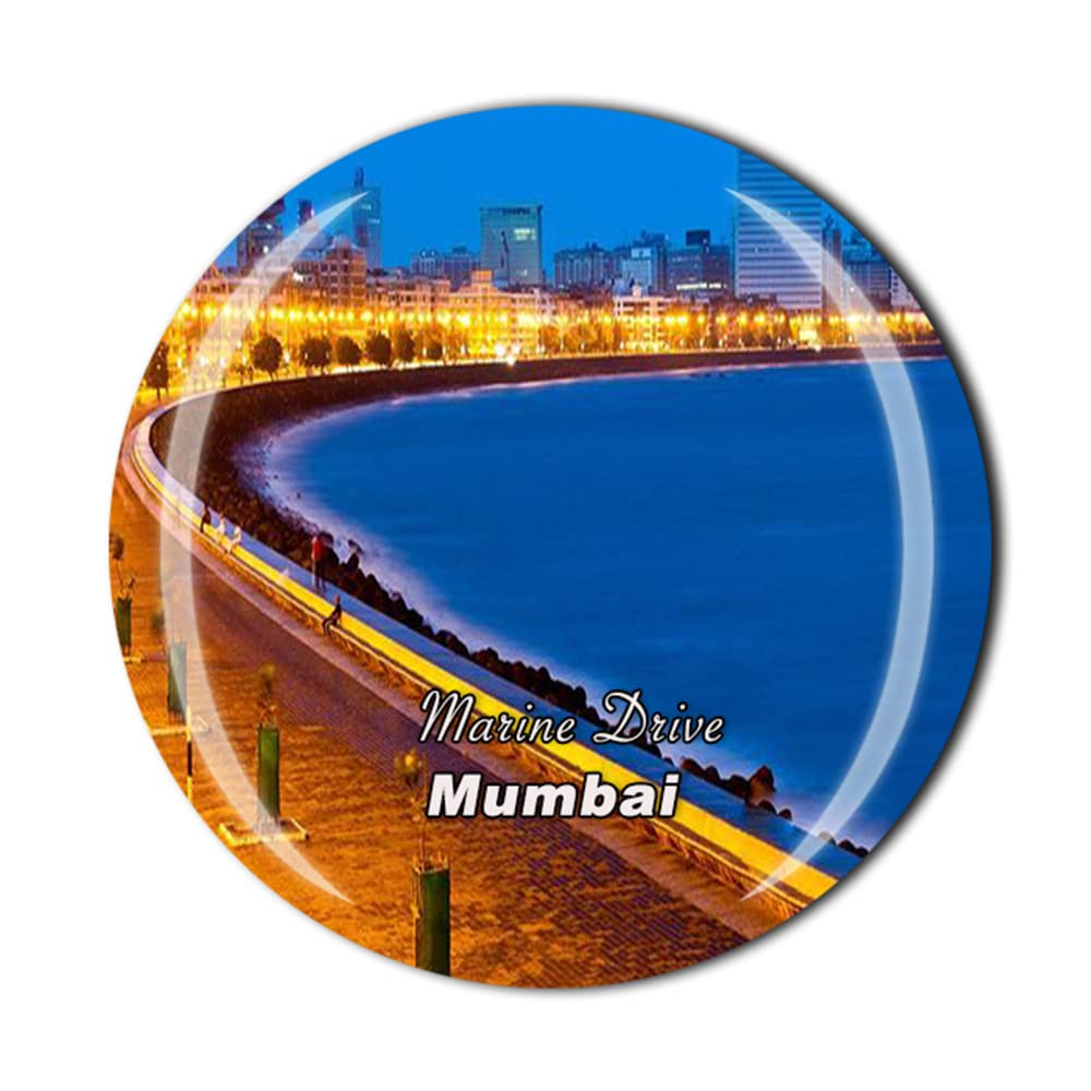 Magnete Da Frigorifero 3D Marine Drive Mumbai – Souvenir Di Viaggio, Decorazione Casa E Ufficio, MUYU Magnet