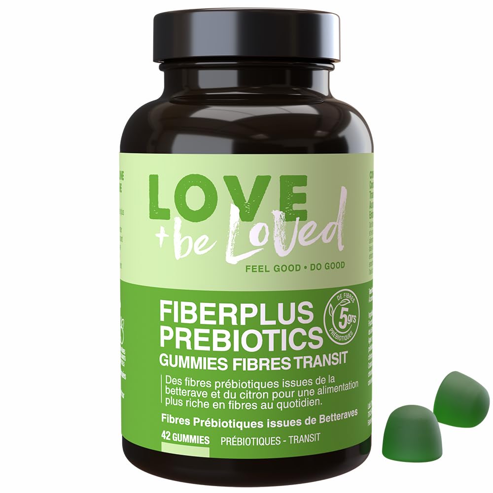 FiberPlus Transit – Gummies Fibres Prébiotiques (jusqu’à 5 g/j) – FOS Betterave – Digestion & Microbiote – 42 Gummies – Poire & Vanille Bio – Vegan