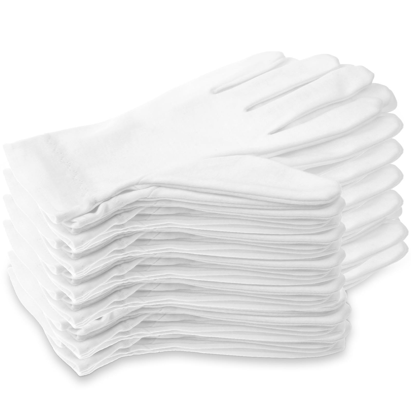 Selizo 12 Pairs 100% White Cotton Gloves for Eczema, Moisturizing Gloves for Dry Hands Overnight Women, Moisture Sleeping Spa Lotion Hand Cream Gloves