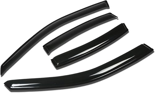 Miniatura 10 de Auto Dynasty 4 unidades de cinta en la ventana de ventilación deflector deflector protector de lluvia compatible con Pontiac G6