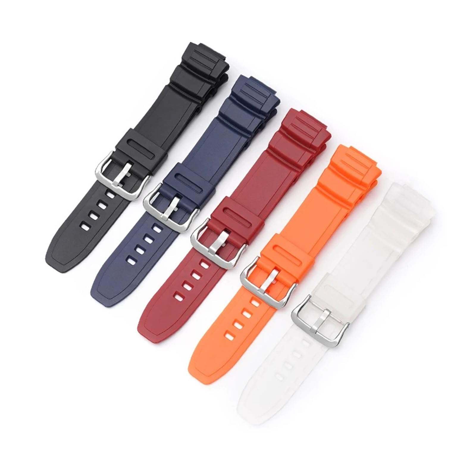 Bracelet en résine compatible avec Casio G-Shock MCW-100H/110H W-S220 HDD-S100 WV-200 AE-2000/2100, bracelet en silicone TPU 16 mm