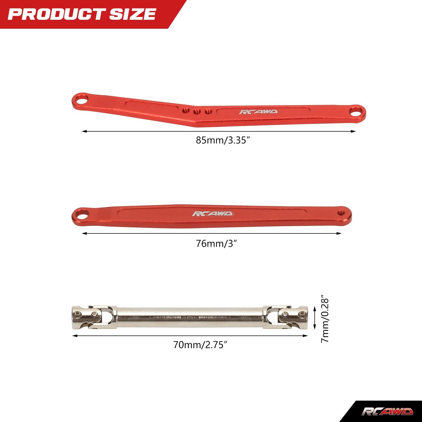 Amazon | RCAWD 35mm 拡張上下リンケージ & 70mm CVD センター
