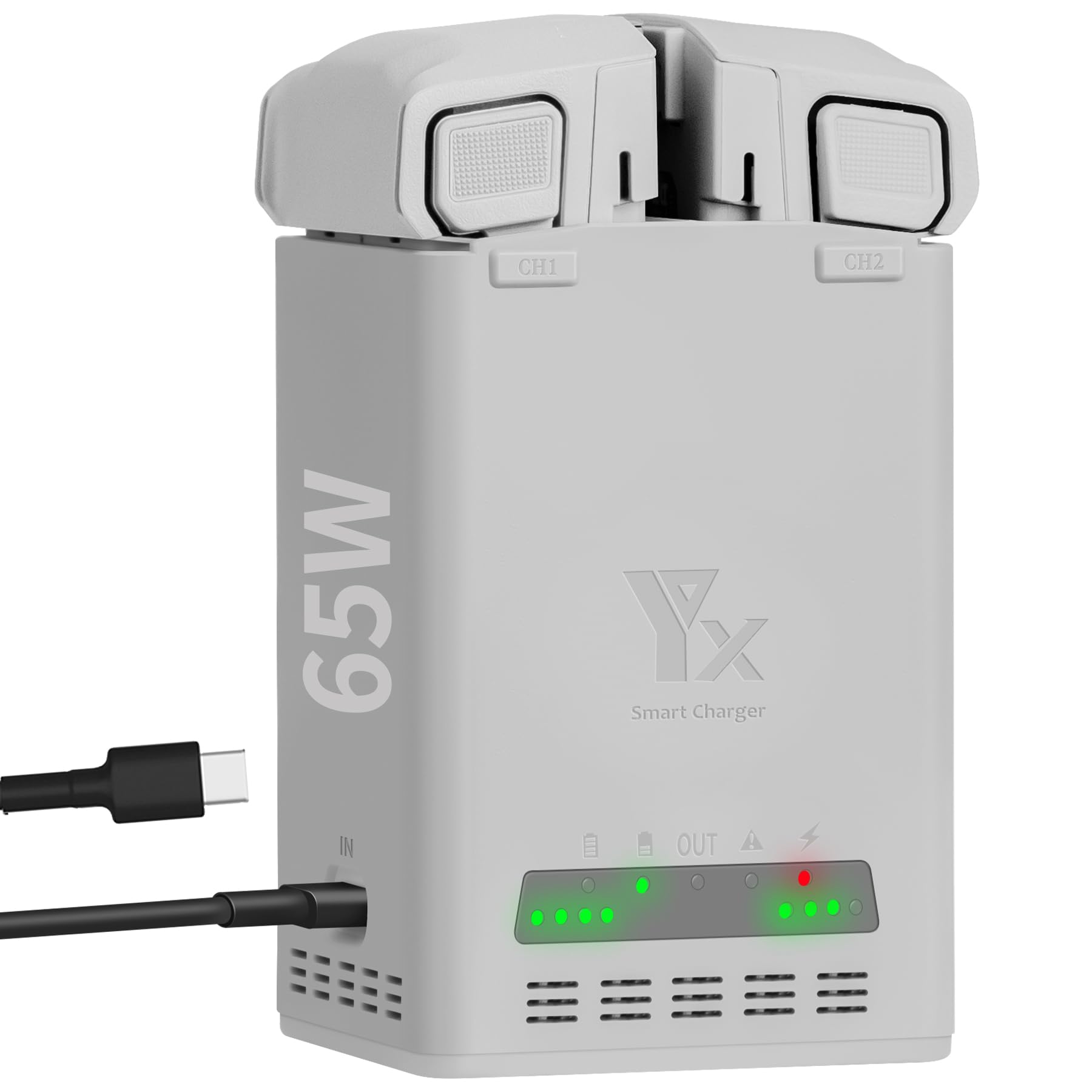 65W Akku Ladegerät für DJI Mini 3 4 5 Pro,Fast Zwei-Wege-Ladestation,Charger Hub,Charging Zwei Batteries, Drohne AkkuLadestation Zubehör