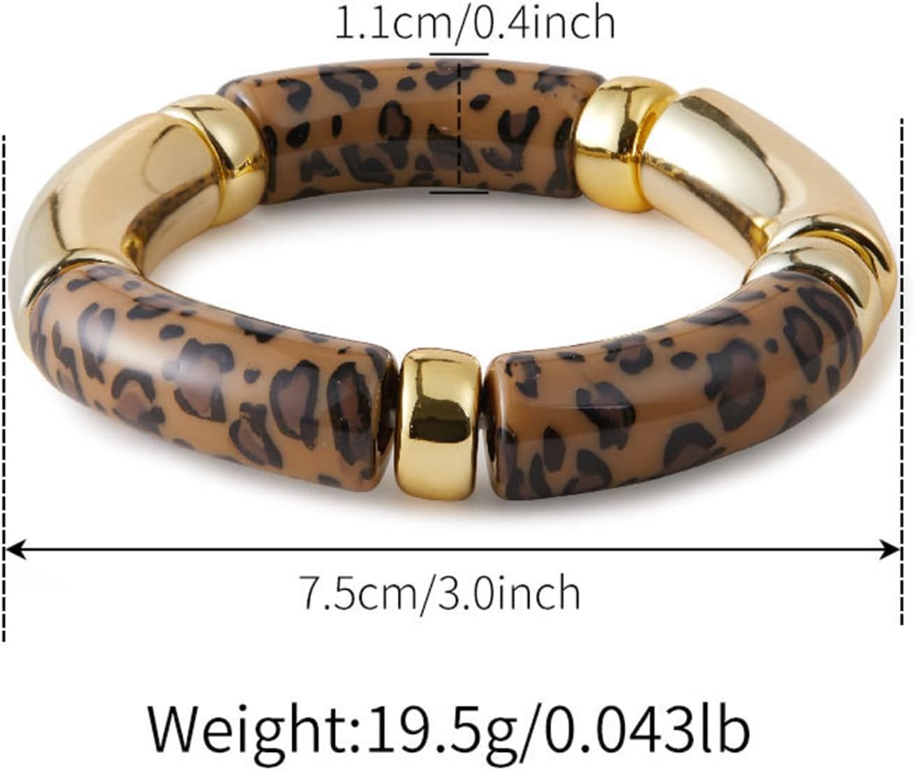 KOLODOGO 3PCS Chunky Bangles Bracelets for Women Stackable Chunky Bracelets Acrylic Bamboo Bracelet Stretch Bracelets for Women as Jewelry Gift - Image 4