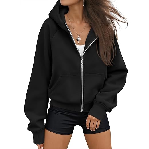 AUTOMET Womens Zip Up Hoodies Fleece Jackets Oversized Sweatshirts Fall Fashion Outfits 2024 Sweaters Winter Clothes