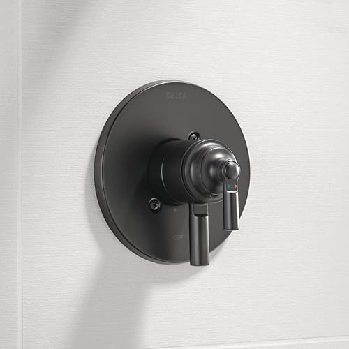 Miniatura 9 de Delta Faucet Saylor Serie 17 Kit de moldura de válvula de ducha de doble mango para sistemas de ducha dorados y grifos de ducha, mango de grifo de