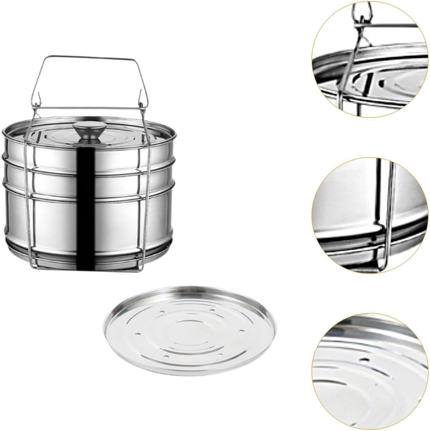 FILFORA Embassy Cooker Separator Set for 5 to 10 Litres Hawkins Inner-lid Pressure Cooker – 3 Stainless Steel Containers for Efficient Cooking, Multi-Use, Durable and Easy to Clean FILFORA Embassy Cooker Separator Set for 5 to 10 Litres Hawkins Inner-lid Pressure Cooker – 3 Stainless Steel Containers for Efficient Cooking, Multi-Use, Durable and Easy to Clean