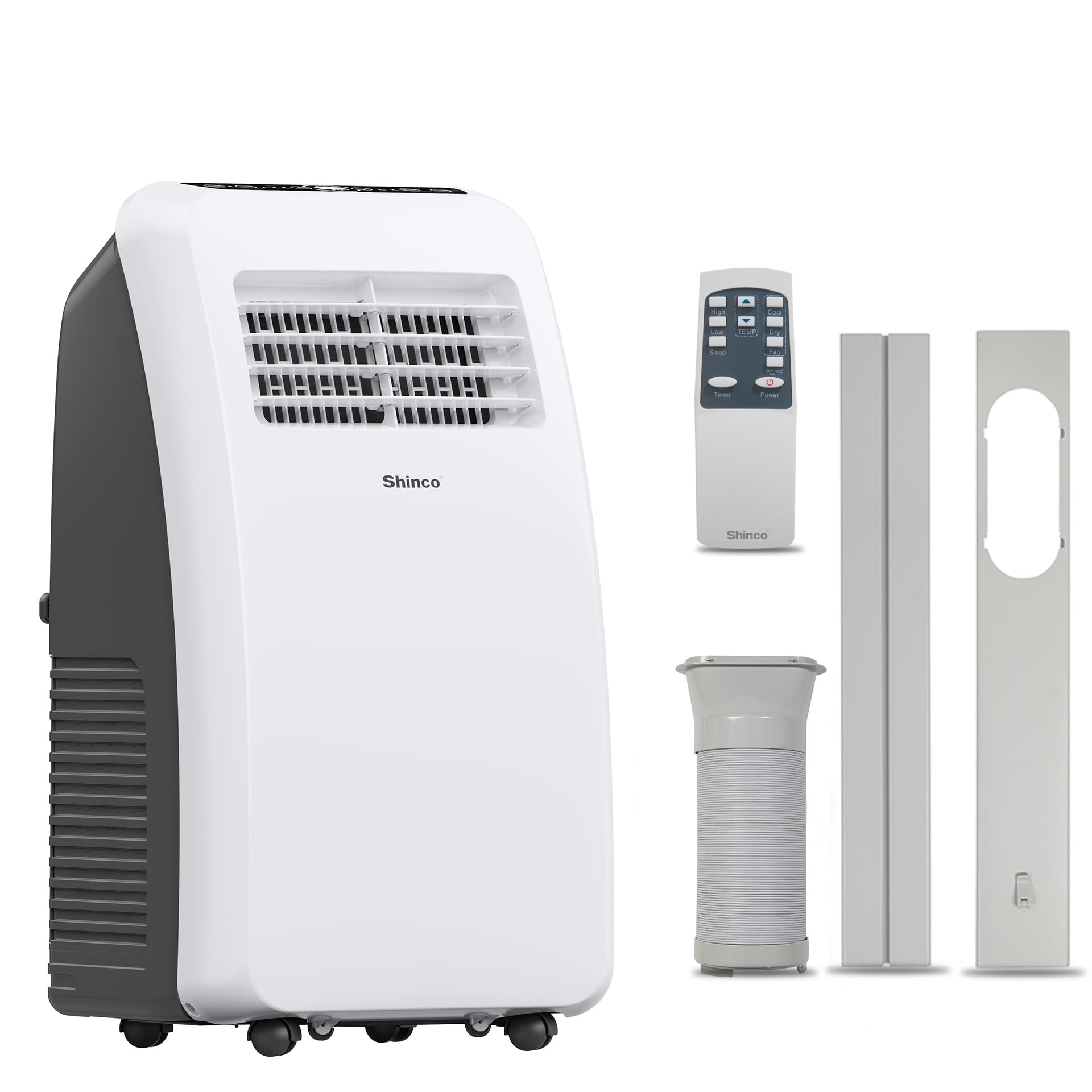 Shinco 8,000 BTU Portable Air Conditioner - 3-in-1 Cool/Dehumidifier/Fan for Rooms Up to 350 sq.ft, Remote Control & 24H Timer, Compact AC Unit for Bedroom/Office
