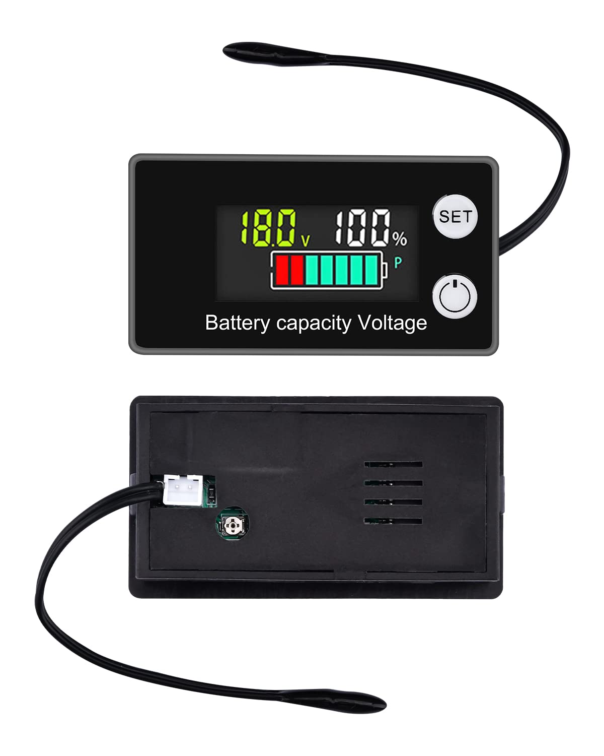Battery Capacity Voltage Meter with Alarm Sensor,12V 24V 36V 48V 72V 84V,Tester di capacità della batteria,8-100 V LCD Controllo di Tensione di Capacità della Batteria con Allarme Sonda