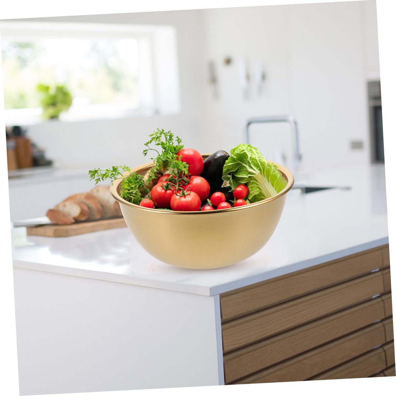 Colador Escurridor de Arroz de Acero Inoxidable 1 Juego Dorado | Limpieza de Frutas y Verduras, Uso en Cocina, 1 Set, Dureza Fuerte y Uso Prolongado