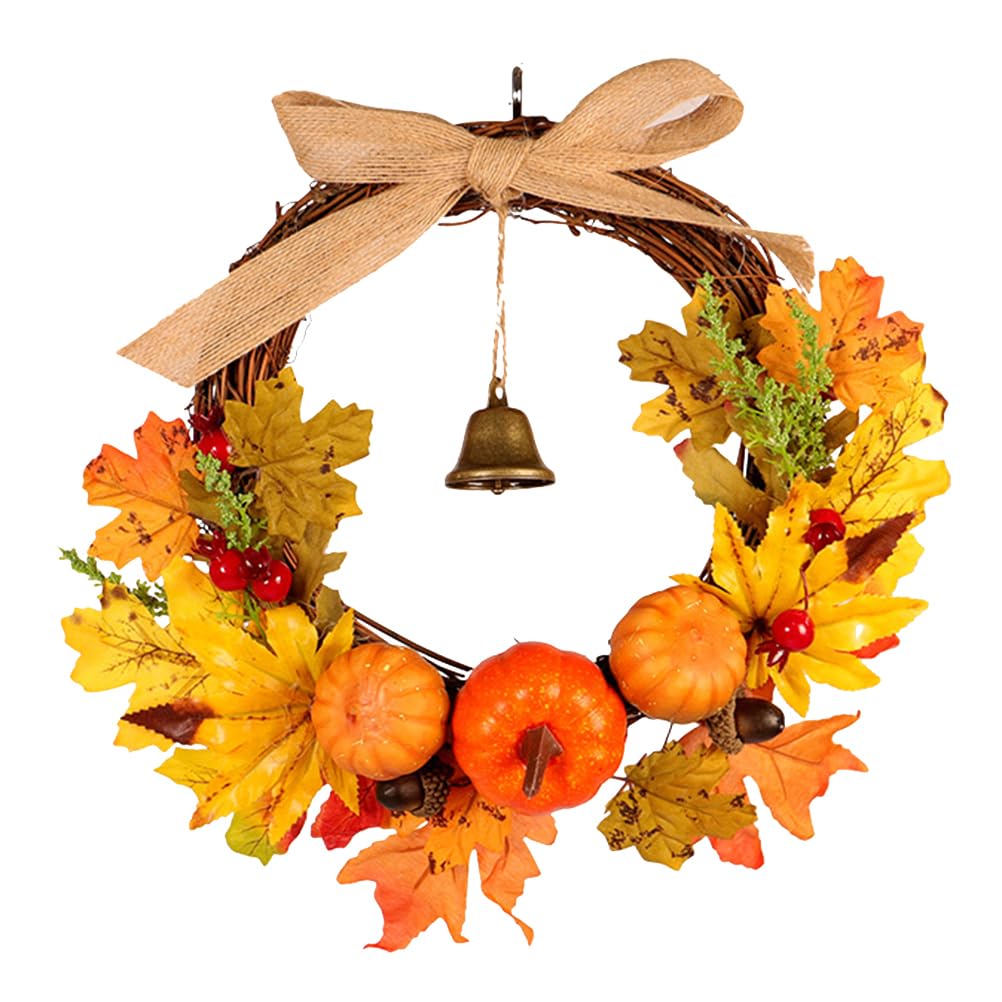 - Autunnale con Foglie di Agrifoglio, Autunnale, Ghirlanda per Porta, Ghirlanda di Natale, Decorazione Natalizia