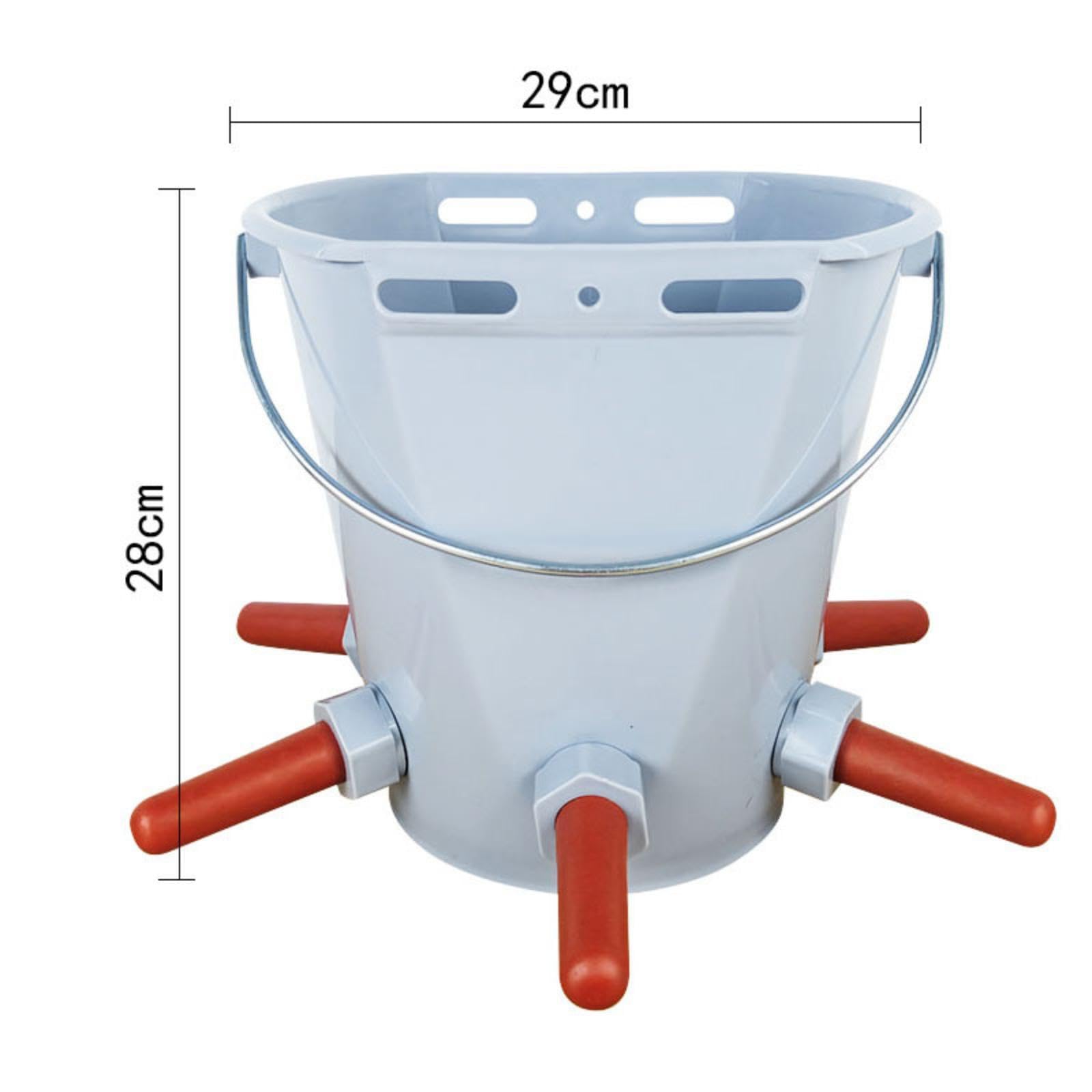 Cubo alimentador terneros, Cubo alimentación Leche, Gran Capacidad, Accesorios, Durabilidad con, práctico, con Escala, alimentación, Gris con 5 Pezones