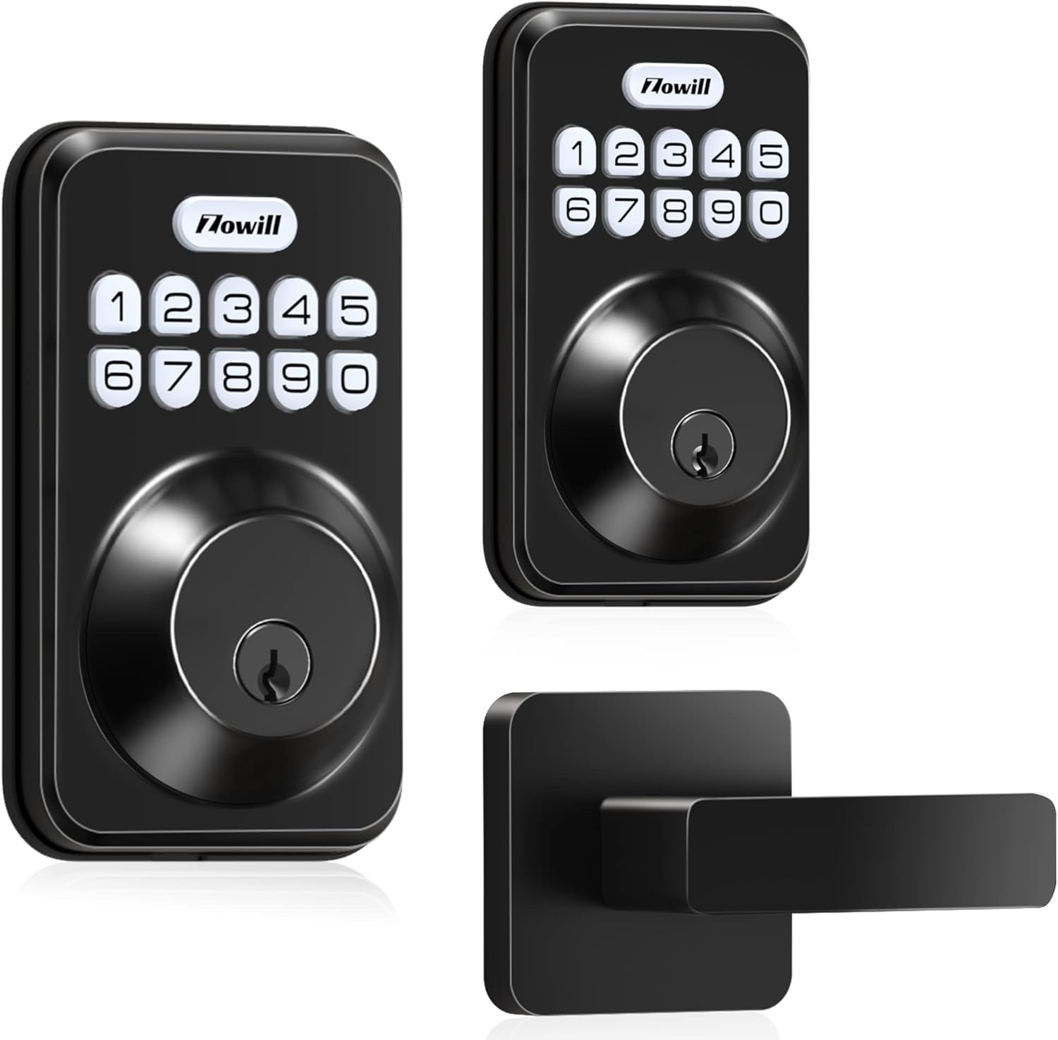 Keyless Entry Door Lock with 2 Lever Handles, Zowill Electronic Keypad