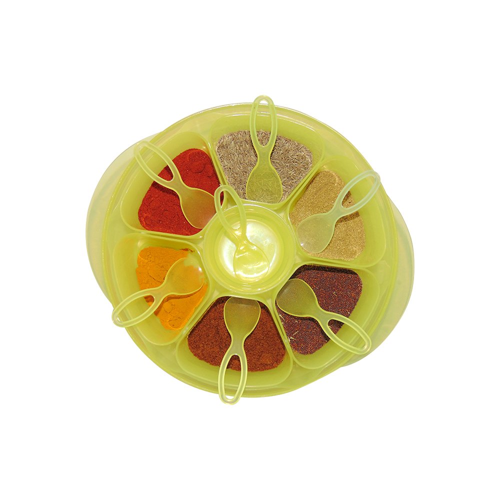 Paras Masala box for kitchen Container Magic Set (7 Containers with 7 Sppons), Multicolor,spices and masala container,plastic masala container,masala container box,plastic masala container with spoon,masala boxes for kitchen,Spice Container,masala dabba for kitchen, masala spice masala dabba masala box masala box indian masala dabba with lids masala jar