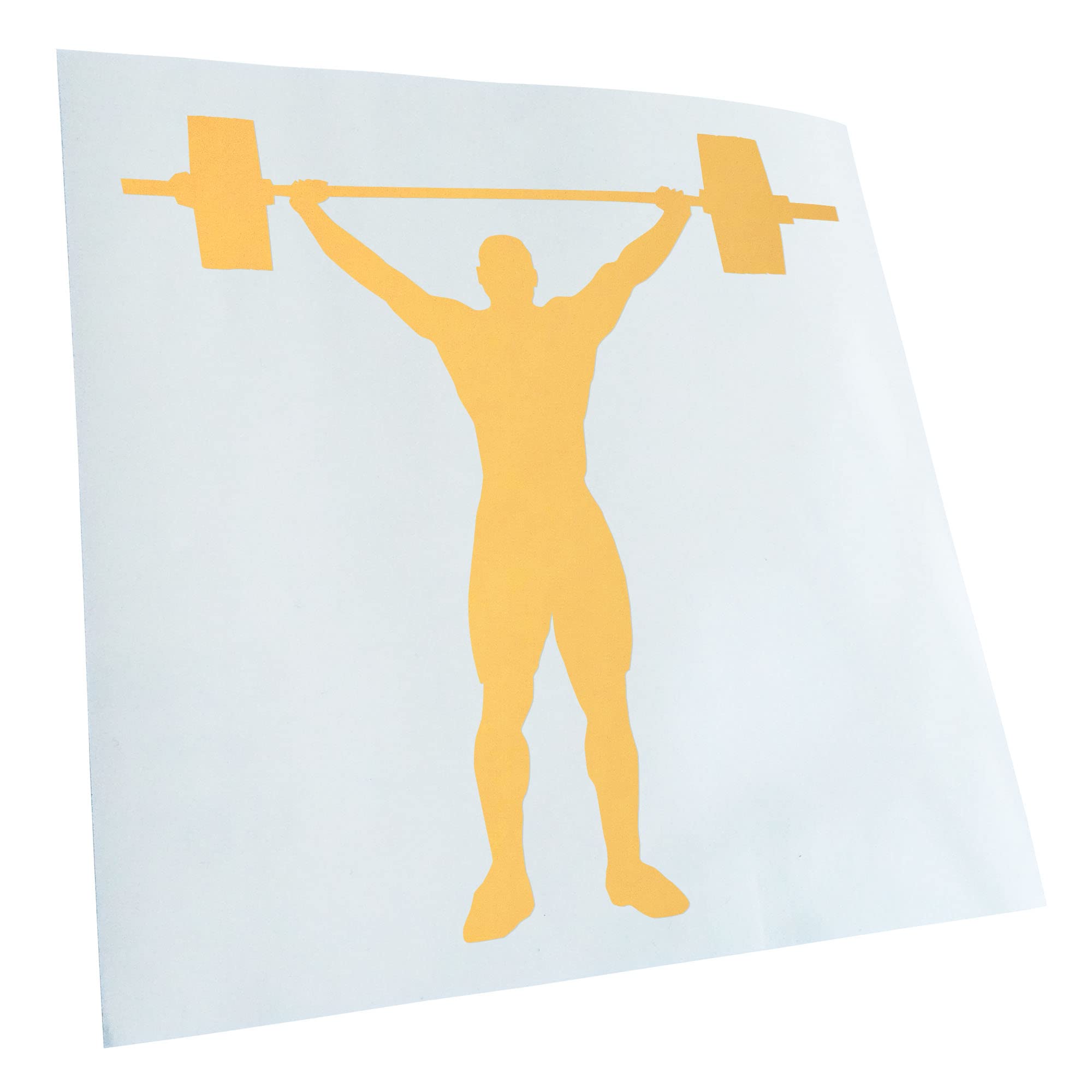 Kiwistar - Car Sticker - Gold Chrome - 40 x 40 cm Weightlifter Weightlifting - Rear Window Car Sticker Weatherproof for Car Truck Moped Truck - Sticker Exterior Self-Adhesive Tuning Accessories for