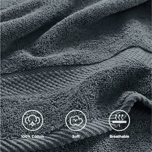 Bedsure Grey Bath Towels Set For Bathroom - 2 Bath Towels, 2 Hand Towels, 6 Washcloths, Cotton Hotel Quality Absorbent 10 Pack Bath Linen Towel Sets #TOP1