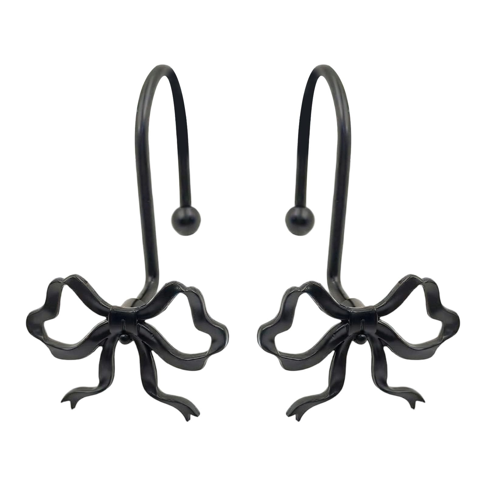 Jazuaiao Bowknot Bath Curtain Clip with Rustproof Seamlessly Roller Beads Technology for Curtain Movement Resistant Bath Hook