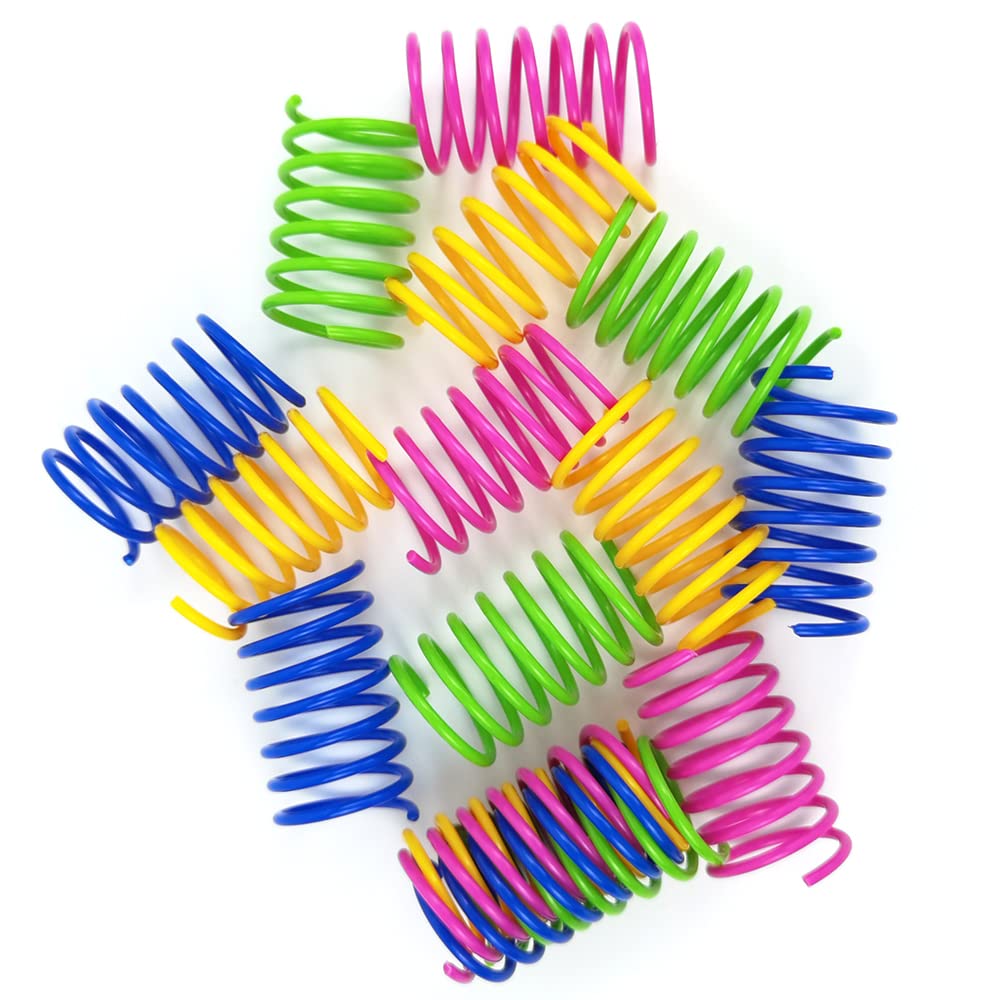 Gioco Interattivo Per Gatti: 20 Molle A Spirale + 4 Canne Arcobaleno – Stimola La Caccia E L'Esercizio