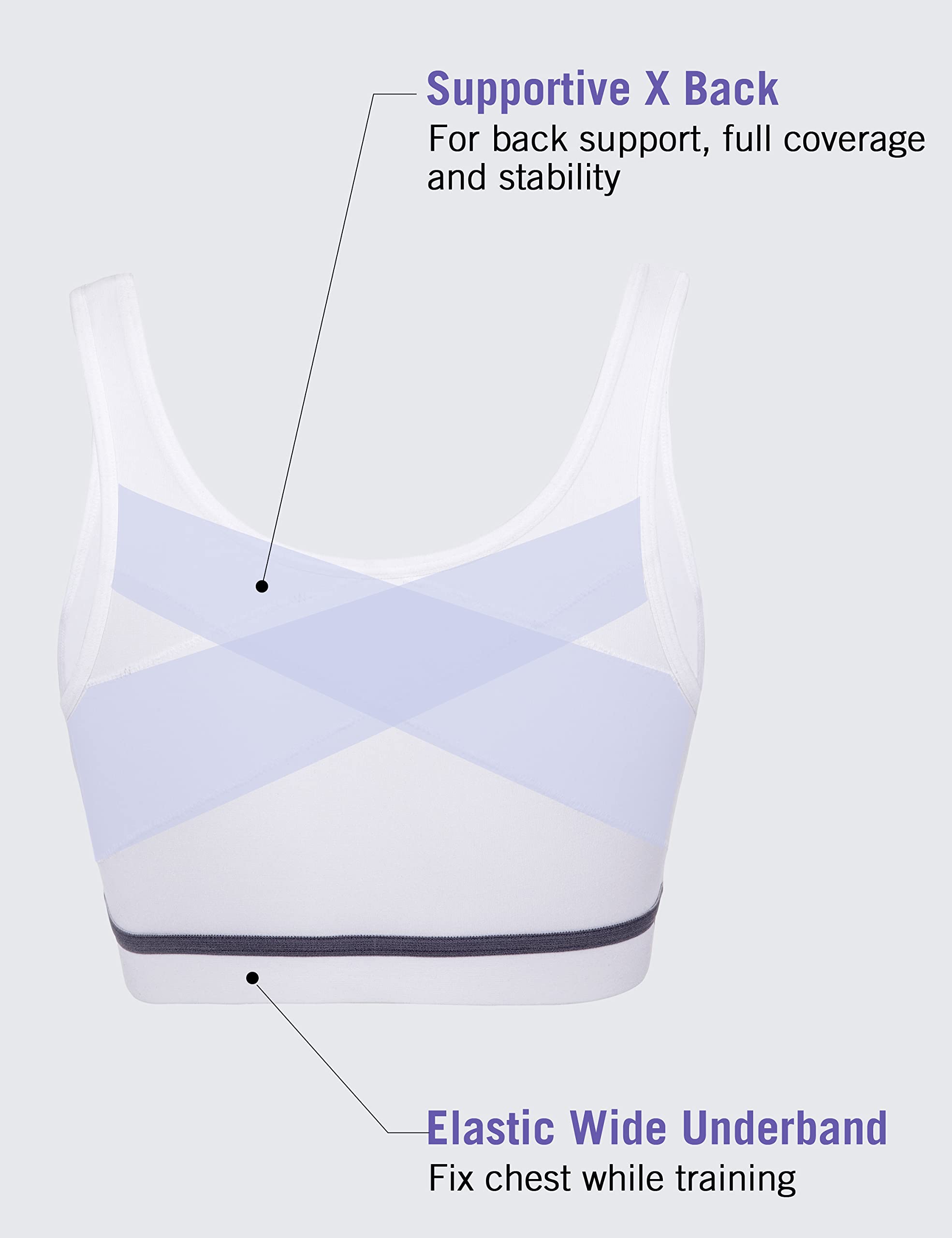 SYROKAN Soutien Gorge Femme Sport sans Armature Maintien Extreme Zippée Devant Dos Nageur Non Rembourré Fitness Course Jogging